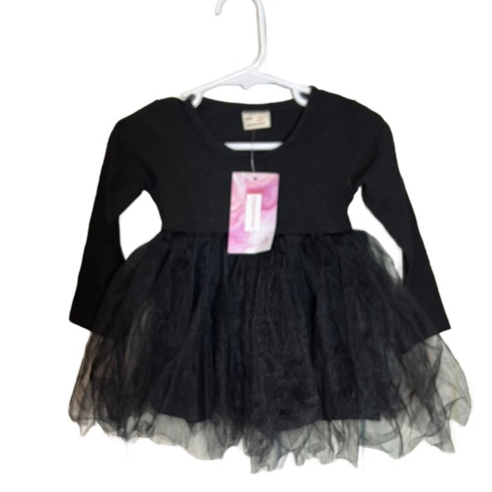New Black Leotard with Tutu - 6-9 Months